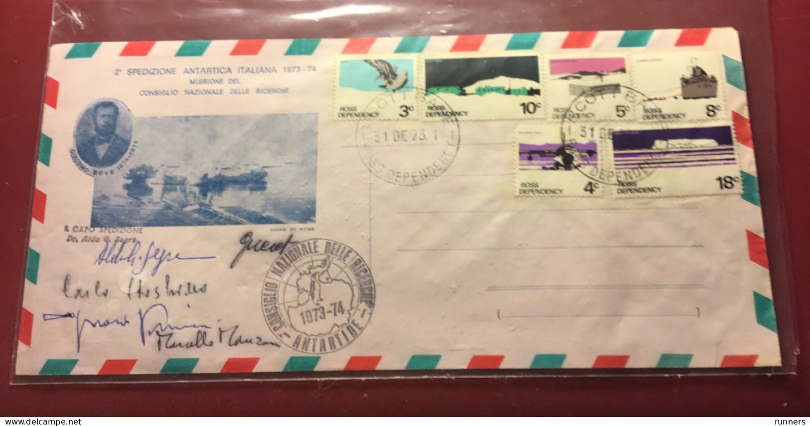 Spedizione Antartica Italiana 1974 CNR Prof Segre E Collaboratori - Storia Postale