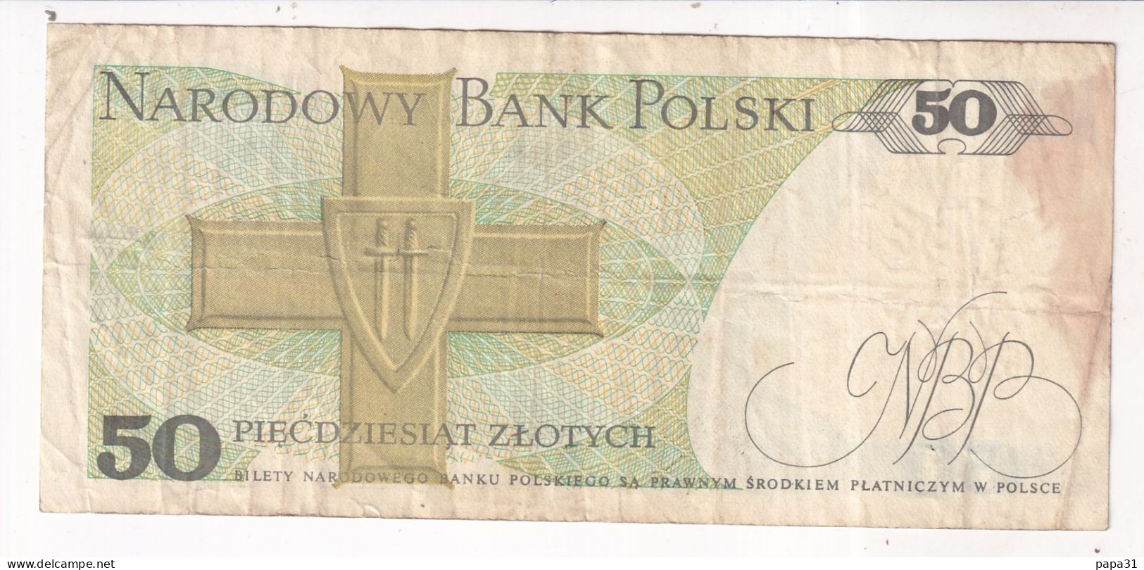 Billet De Banque Poland Banknote 50 Piecdziesiat Zlotych Narodowy Bank - Pologne