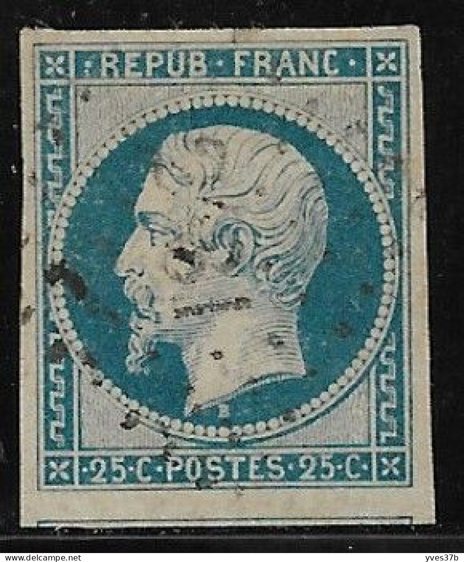 FRANCE N°10 Oblitéré - Filet Du Timbre Inférieur - 4 Belles Marges -  Sans Défaut - TTB - 1852 Louis-Napoleon