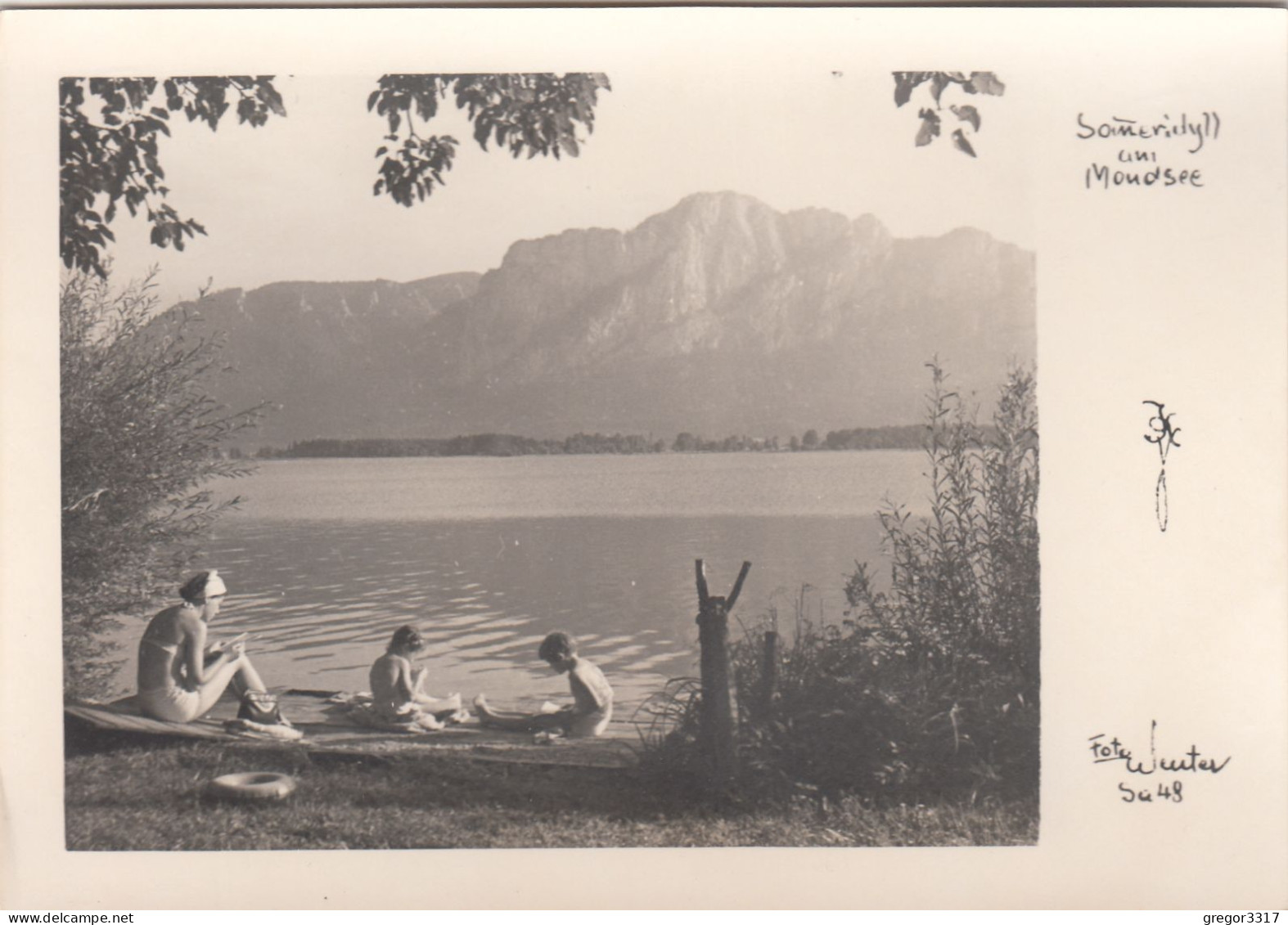 E1468) Sommeridyll Am MONDSEE - FOTO WENTER - Frau U. Kinder Am Ufer - Mondsee