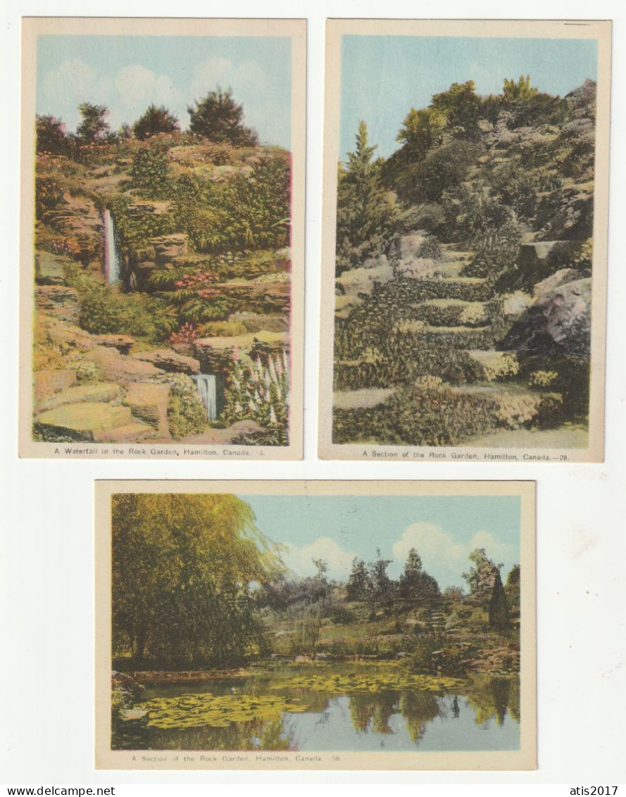 HAMILTON - Ontario 3 Peco Postcards 1930s - Rock Garden - Hamilton