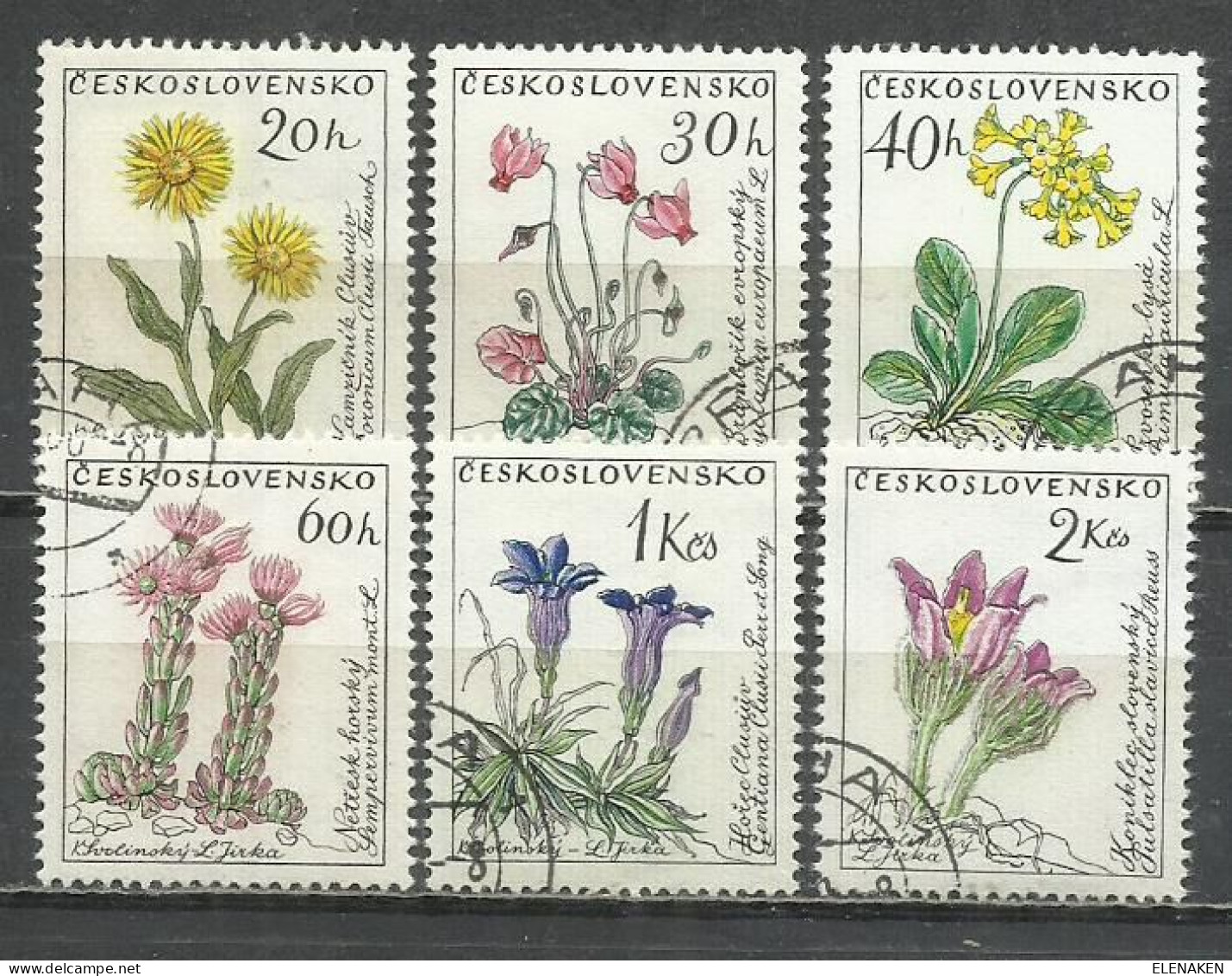 8540A-CHECOSLOVAQUIA REPUBLICA CHECA SERIE COMPLETA FLORA 1960 Nº1115/20 - Collections, Lots & Series