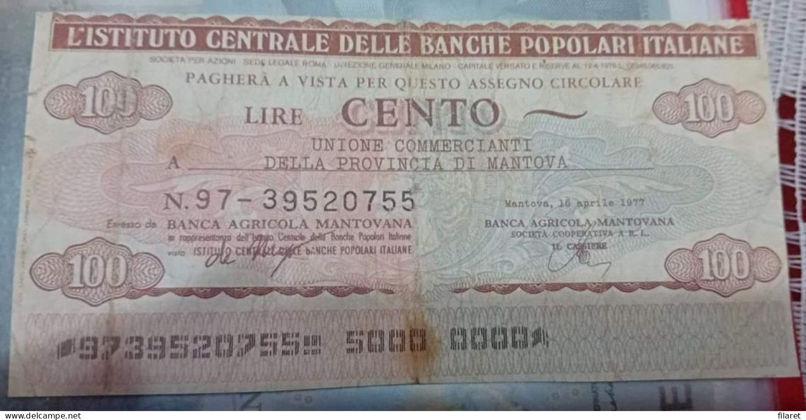 GIRATE-100 LIRE CENTO,ITALY,MANTOVA- USED - [ 9] Collections