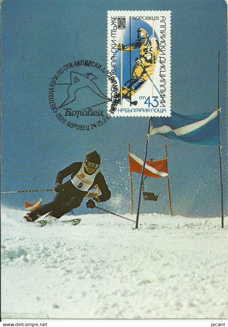 Carte Maximum - Bulgarie - Esqui - Ski - Peter Popangelov - Briefe U. Dokumente