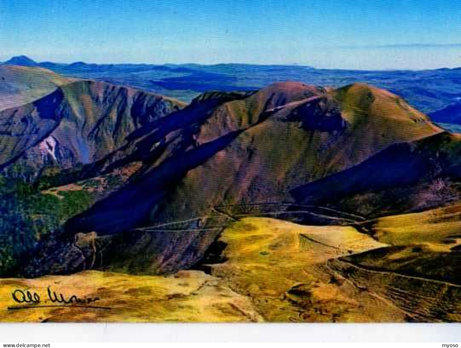 Albert MONIER En Auvergne Panorama Que L'on Decouvre Du Puy De Sancy A L'horizon Le Puy De Dome - Monier