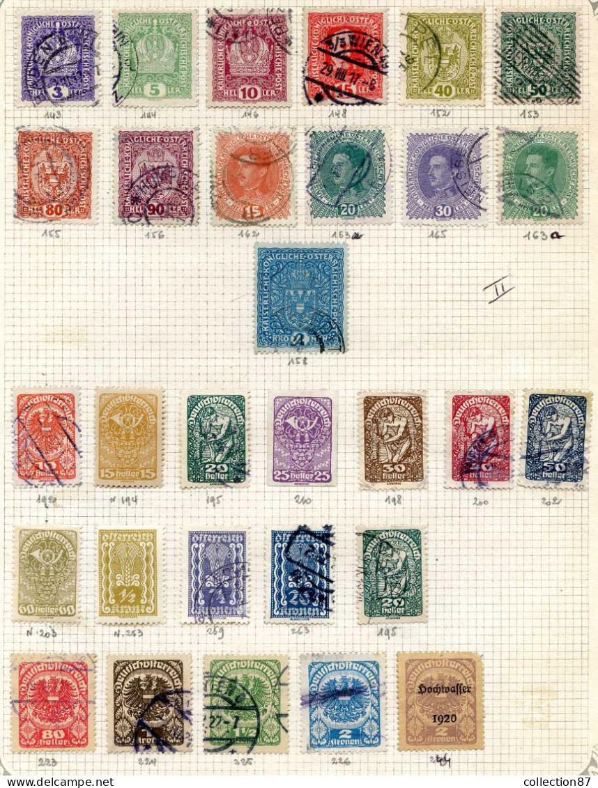 Réf 79 < AUTRICHE < LOT 141 Valeurs * Et Ø Used - Oblitérés + MH * < Cote 102 € <  Tout Est Scané Avec Numero Yvert - Collections