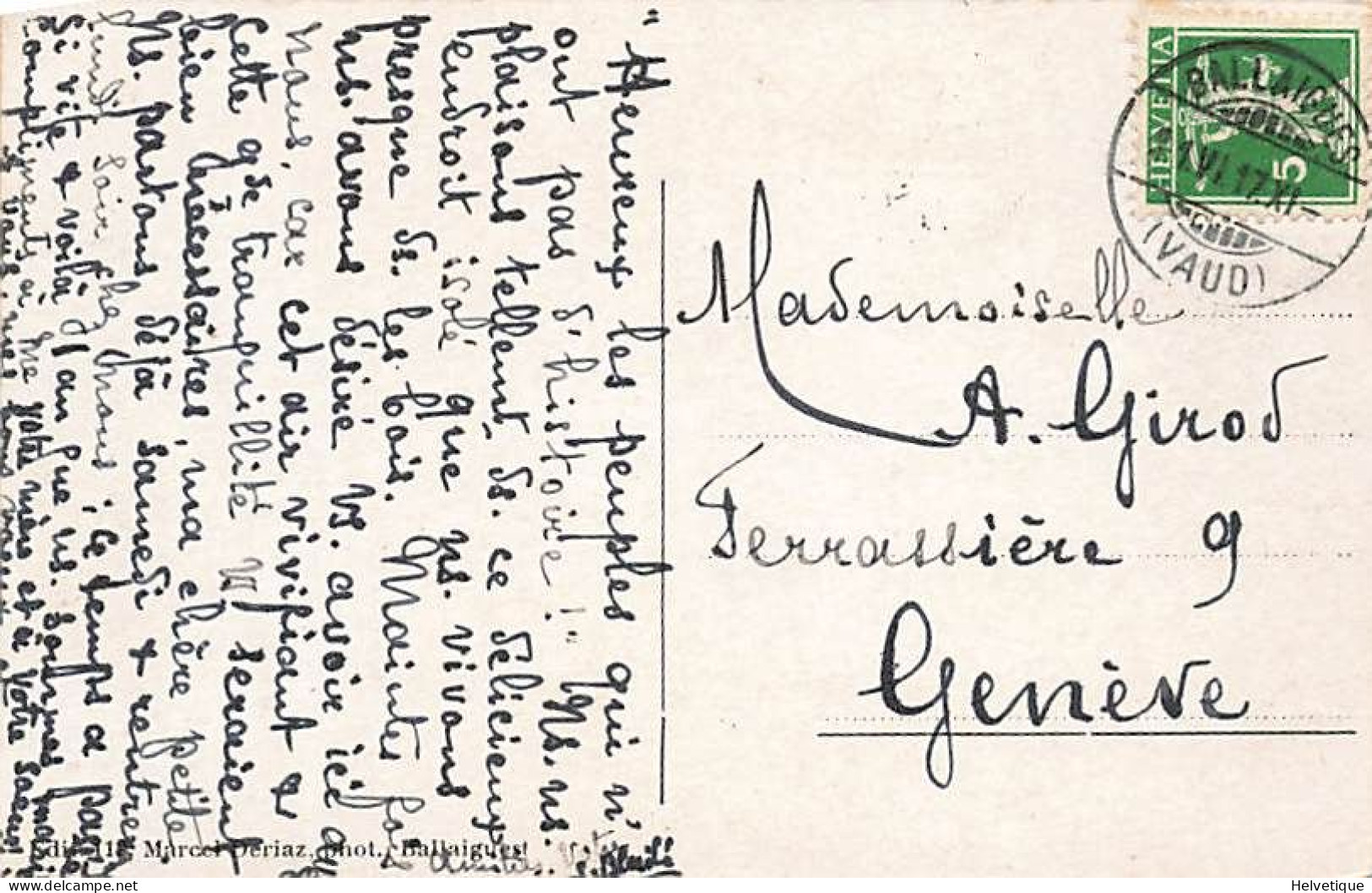 Ballaigues Pension Maillefer Animée 1917 - Ballaigues