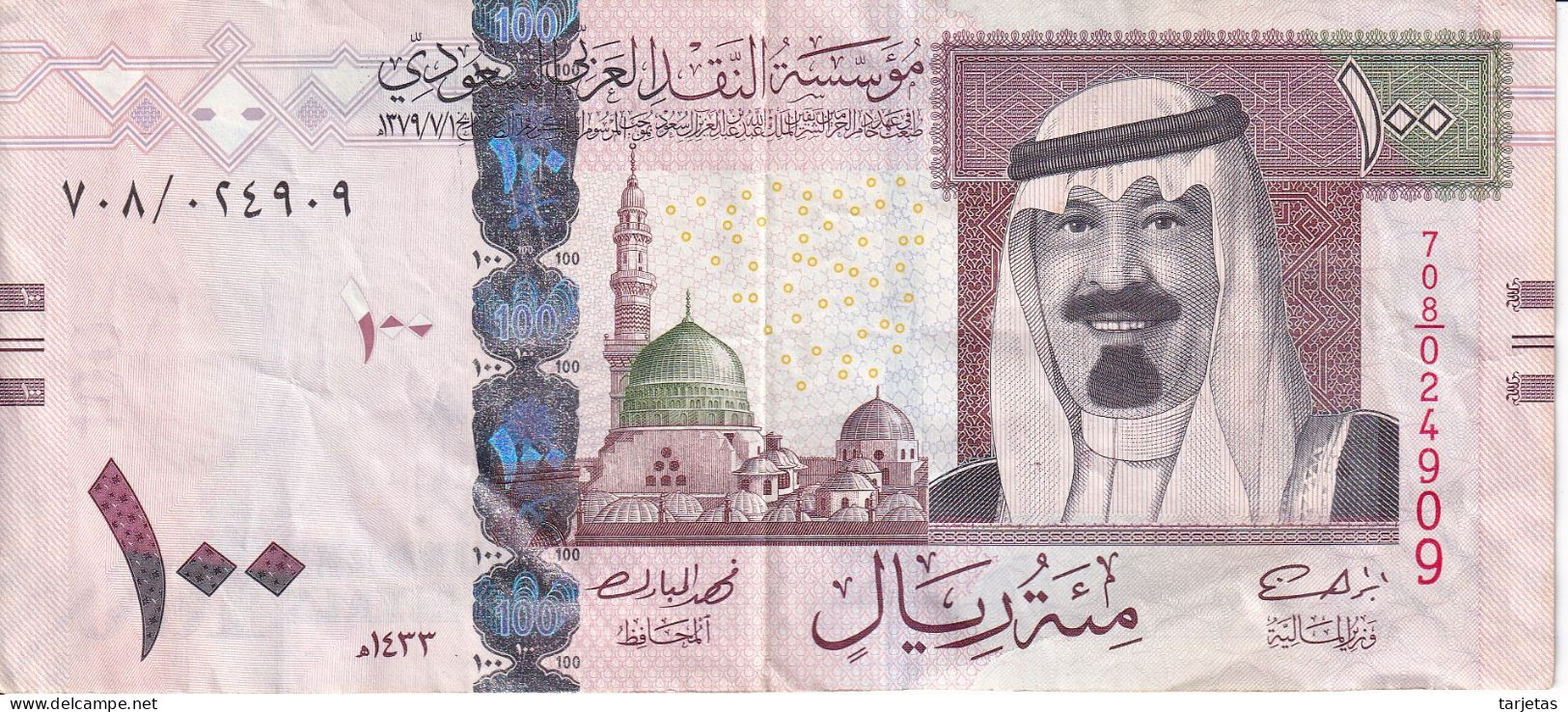 BILLETE DE ARABIA SAUDITA DE 100 RIYAL DEL AÑO 2012   (BANKNOTE) - Saoedi-Arabië