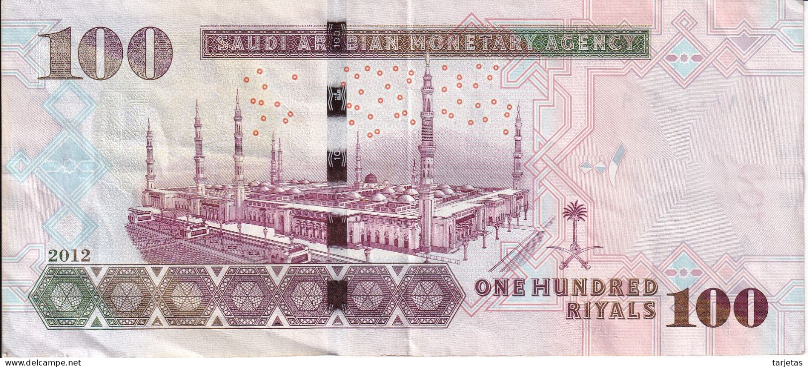 BILLETE DE ARABIA SAUDITA DE 100 RIYAL DEL AÑO 2012   (BANKNOTE) - Saoedi-Arabië