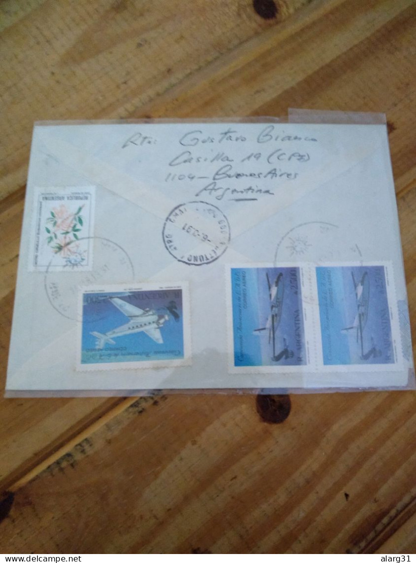 Argentina To Italy.last Air Mail Reg..airplane SET.a154/7*2+ Single.e7 Reg Post Conmems 1 Or 2 Pieces. - Lettres & Documents