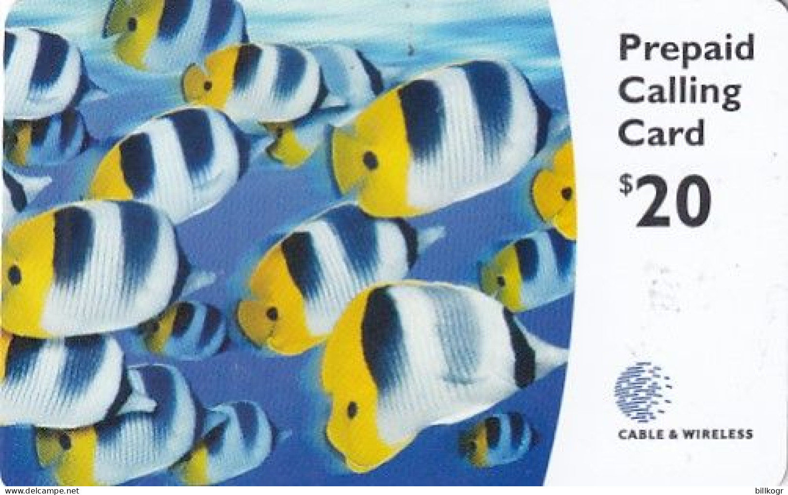 BERMUDA ISL. - Fish, Cable & Wireless Prepaid Card $20, Used - Bermudes