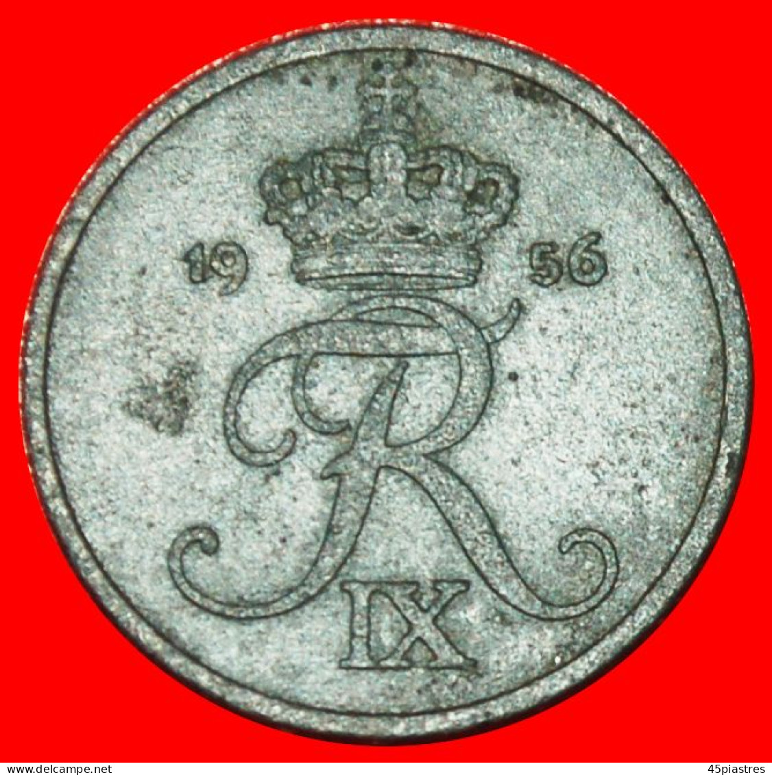 * ZINC (1948-1972): DENMARK  1 ORE 1956! FREDERICK IX (1947-1972)  · LOW START ·  NO RESERVE! - Danemark