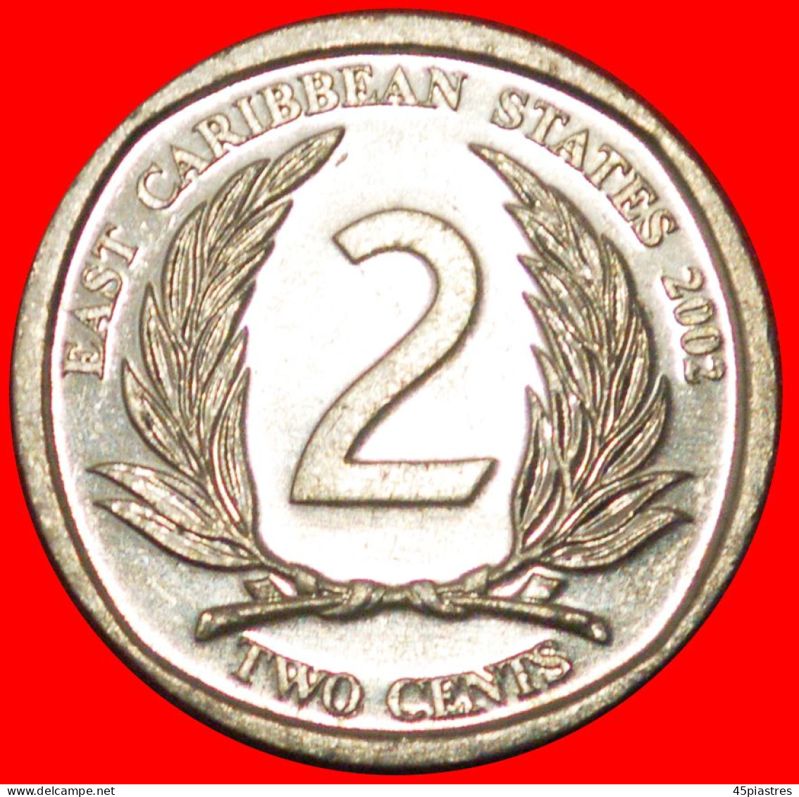 * ROUND (2002-2011): EAST CARIBBEAN  2 CENTS 2002! ELIZABETH II (1953-2022) DIES 1+A! UNC! · LOW START ·  NO RESERVE! - Caribe Oriental (Estados Del)