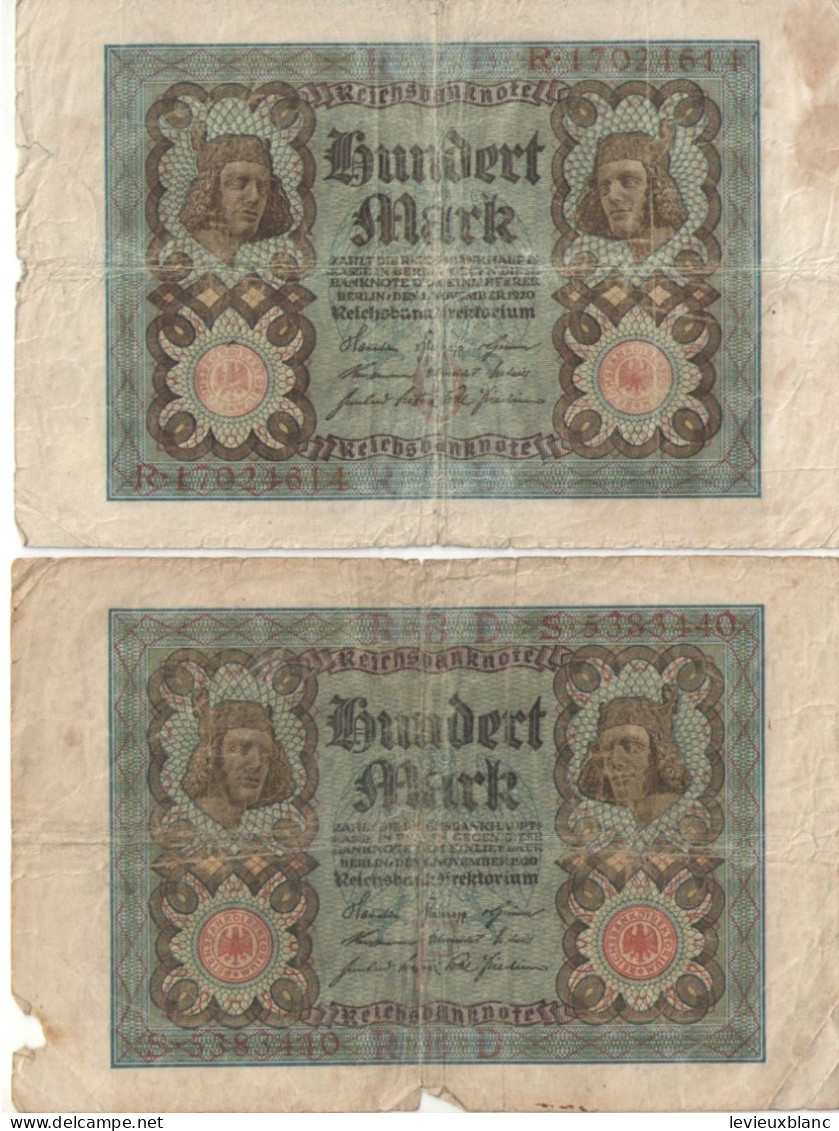 Allemagne /2 Billets Anciens /Reichsbanknote /Hundert  Mark/100 Mark/ Berlin / November 1920         BILL241 - 100 Mark