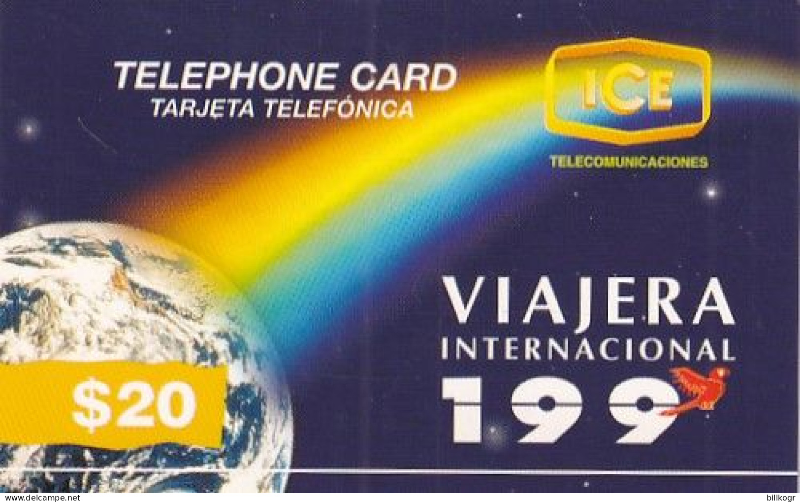 COSTA RICA - Mundo Y Arcoiris, ICE Prepaid Card $20, Tirage 50000, 10/96, Used - Costa Rica