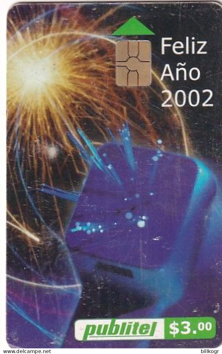 EL SALVADOR - Happy New Year 2002, Calendar 2002, Chip GEM3.3, Used - El Salvador
