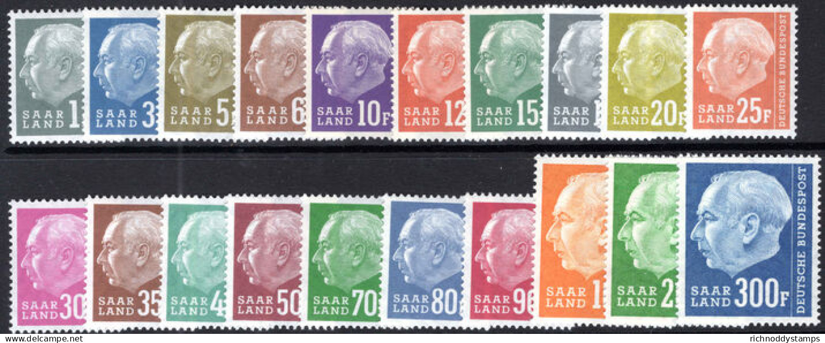 Saar 1957 Redrawn Heuss Set Unmounted Mint. - Neufs