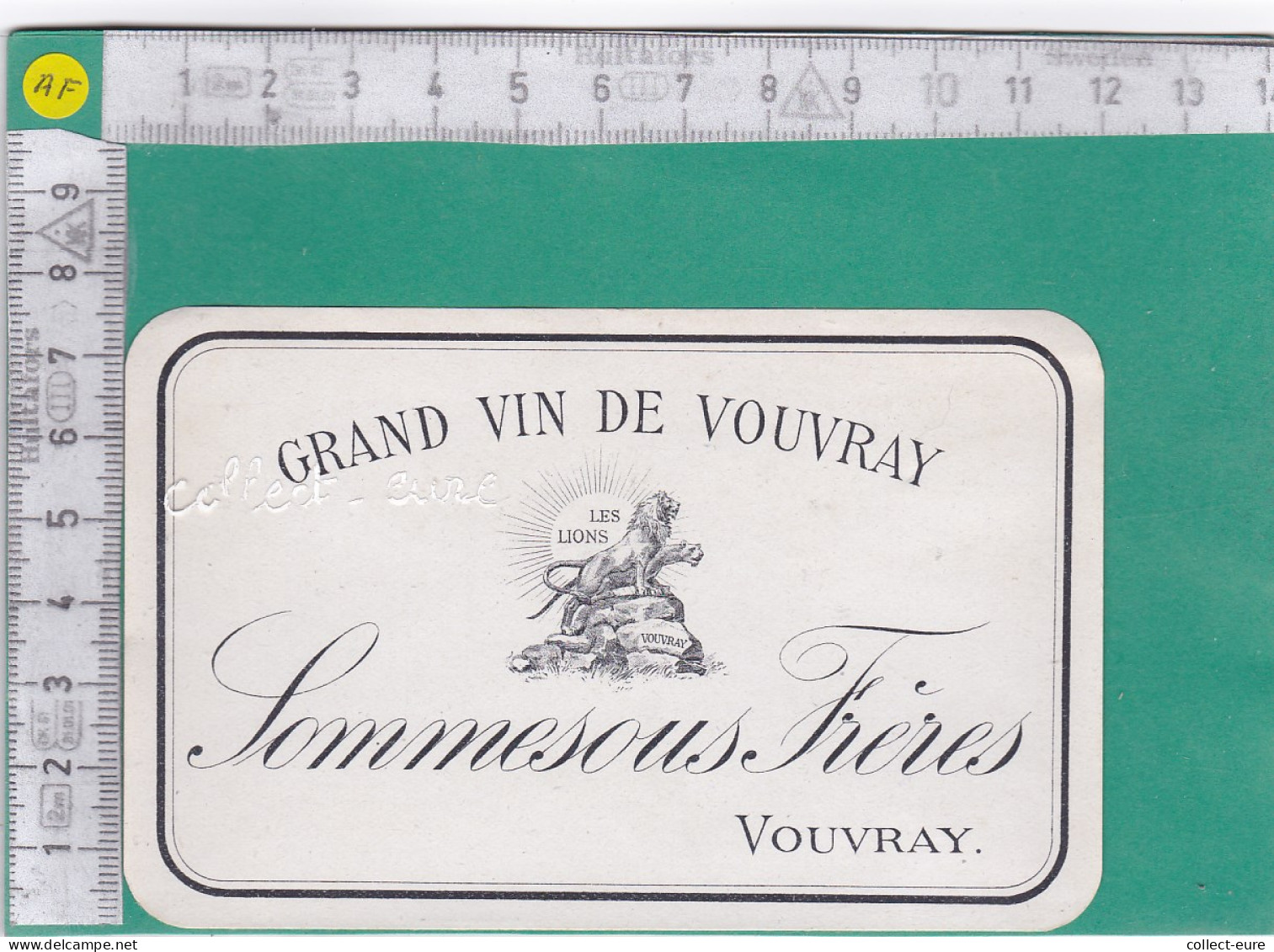 AL 144 ETIQUETTE  VIN SOMMESOUS FRERES VOUVRAY   INDE ET LOIRE LIONS - Sonstige & Ohne Zuordnung