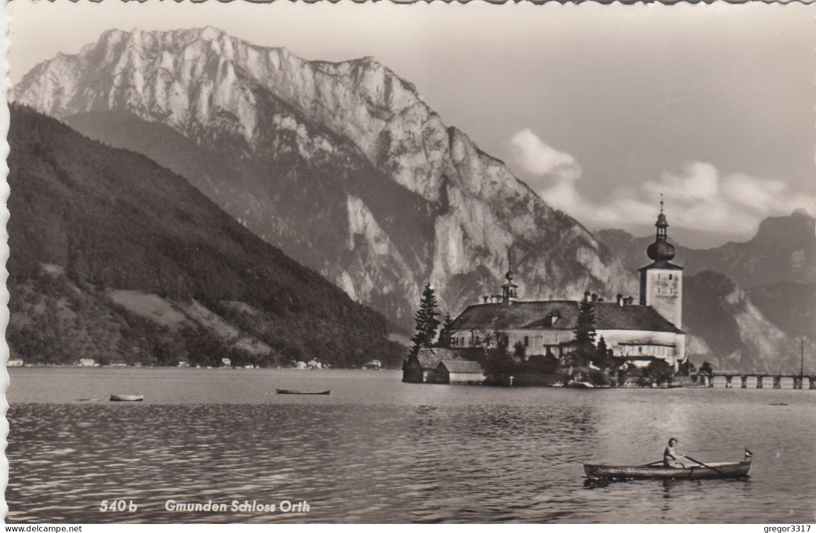 E1475) GMUNDEN - Schloss ORTH - Ruderboot - Berge ALT ! - Gmunden