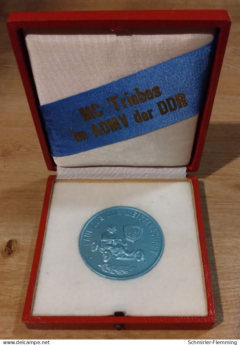 Seltene Medaille Mit Etui Des MC Triebes Im ADMV Der DDR, RARE - GDR