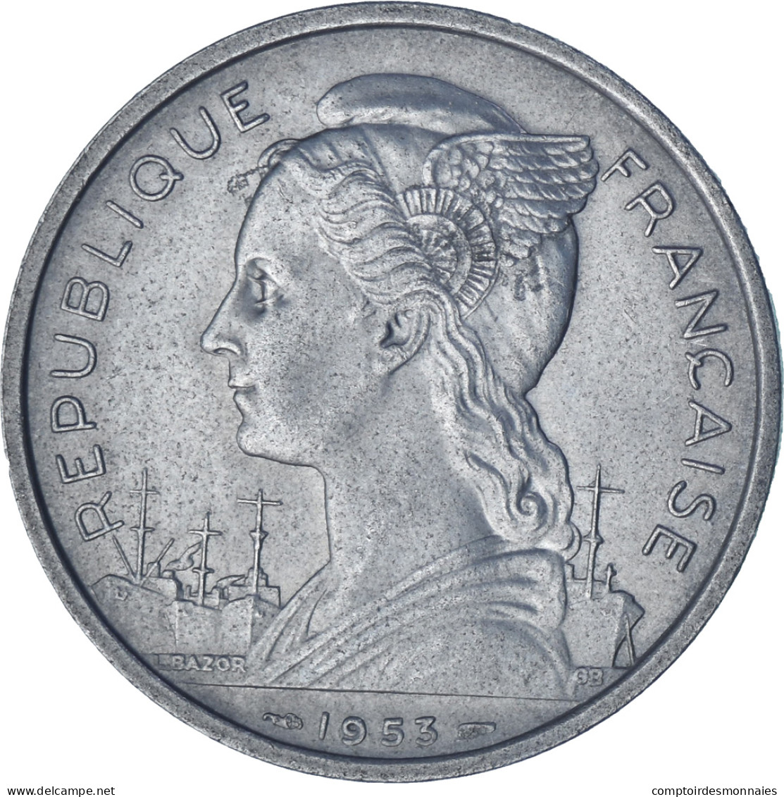 Monnaie, Madagascar, 5 Francs, 1953, TTB+, Aluminium - Madagascar