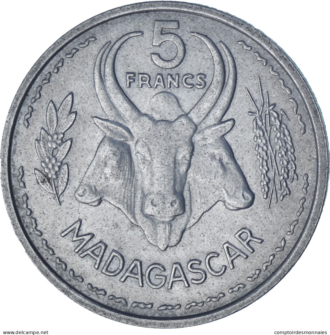 Monnaie, Madagascar, 5 Francs, 1953, TTB+, Aluminium - Madagaskar