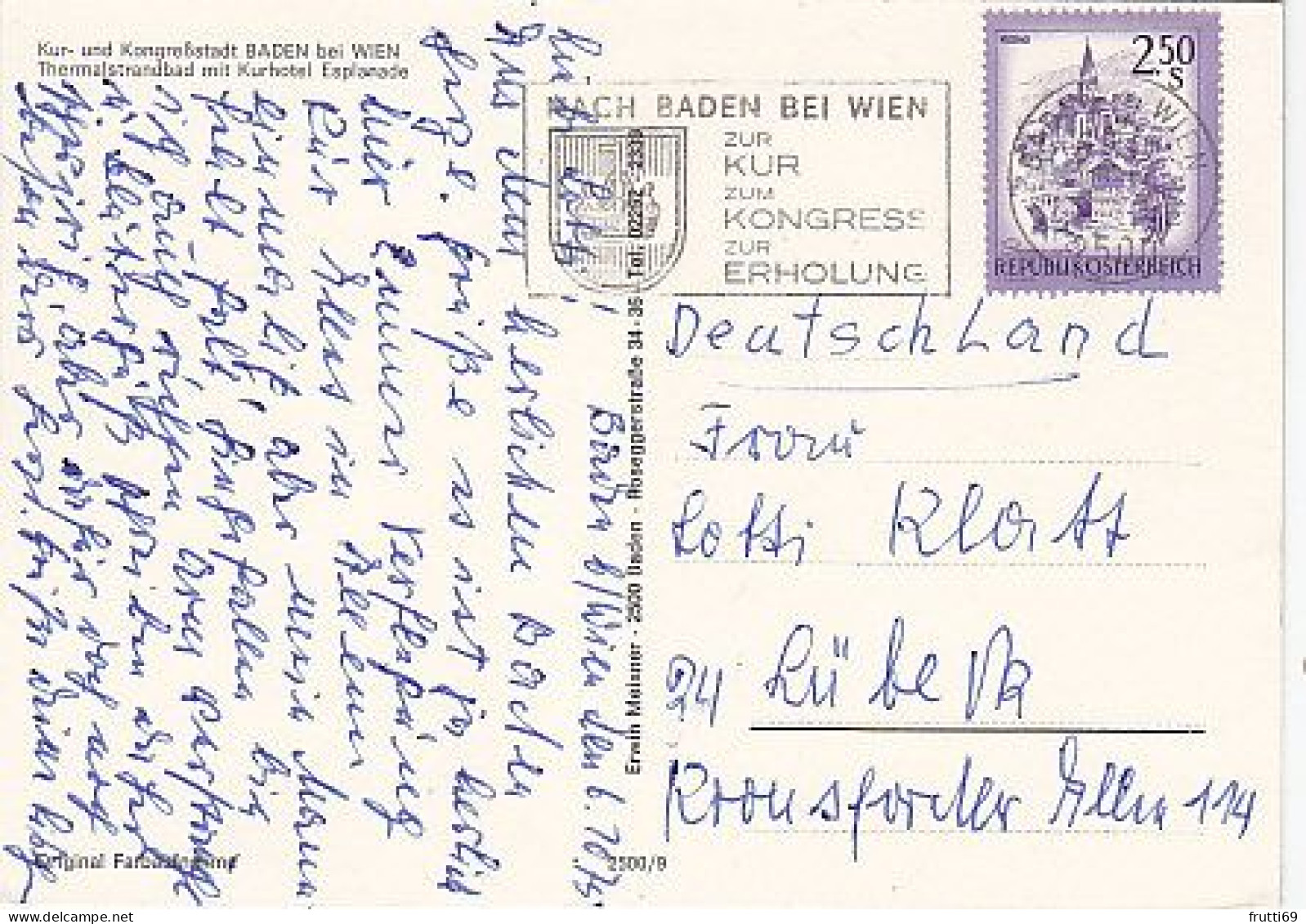 AK 191235 AUSTRIA - Baden Bei Wien - Thermalstandbad Mit Kurhotel Esplanade - Baden Bei Wien