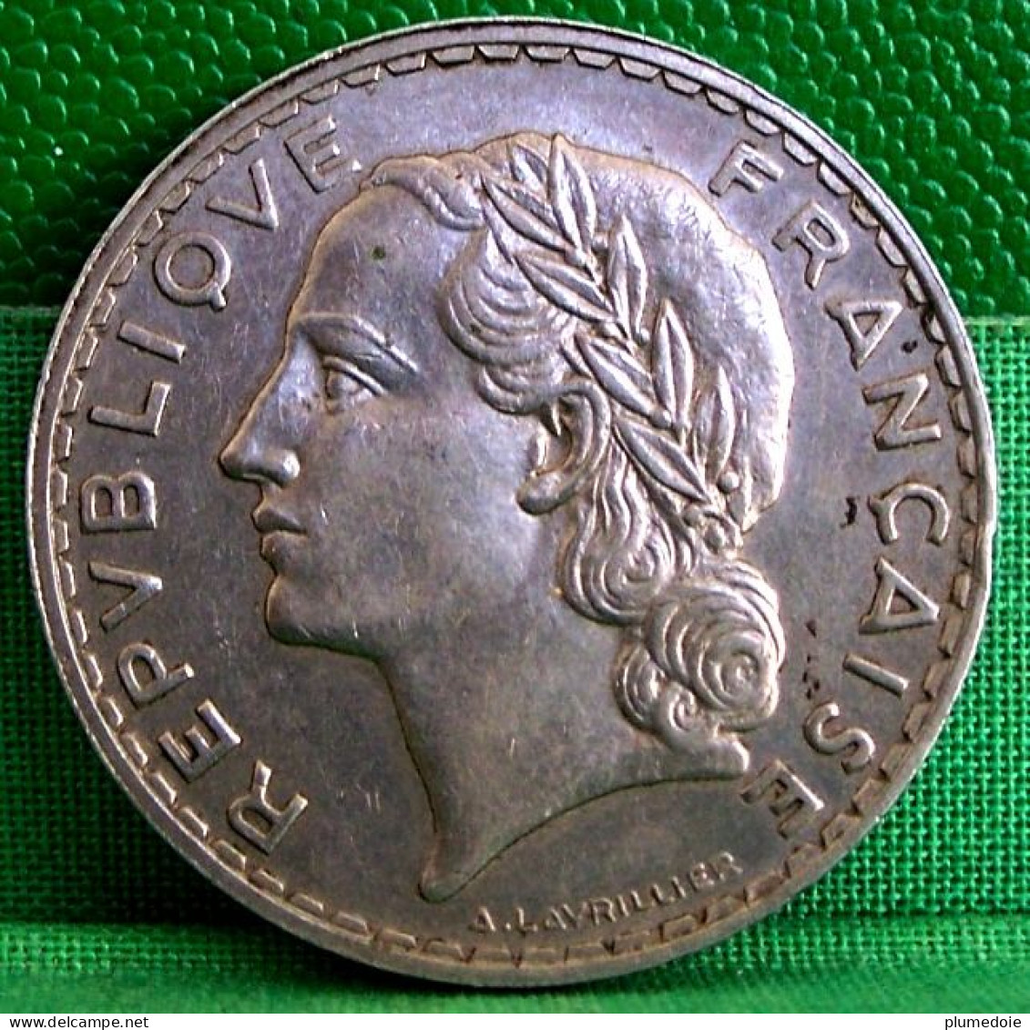 MONNAIE FRANCE . 5 FRANCS Lavrillier  1933 NICKEL - 5 Francs