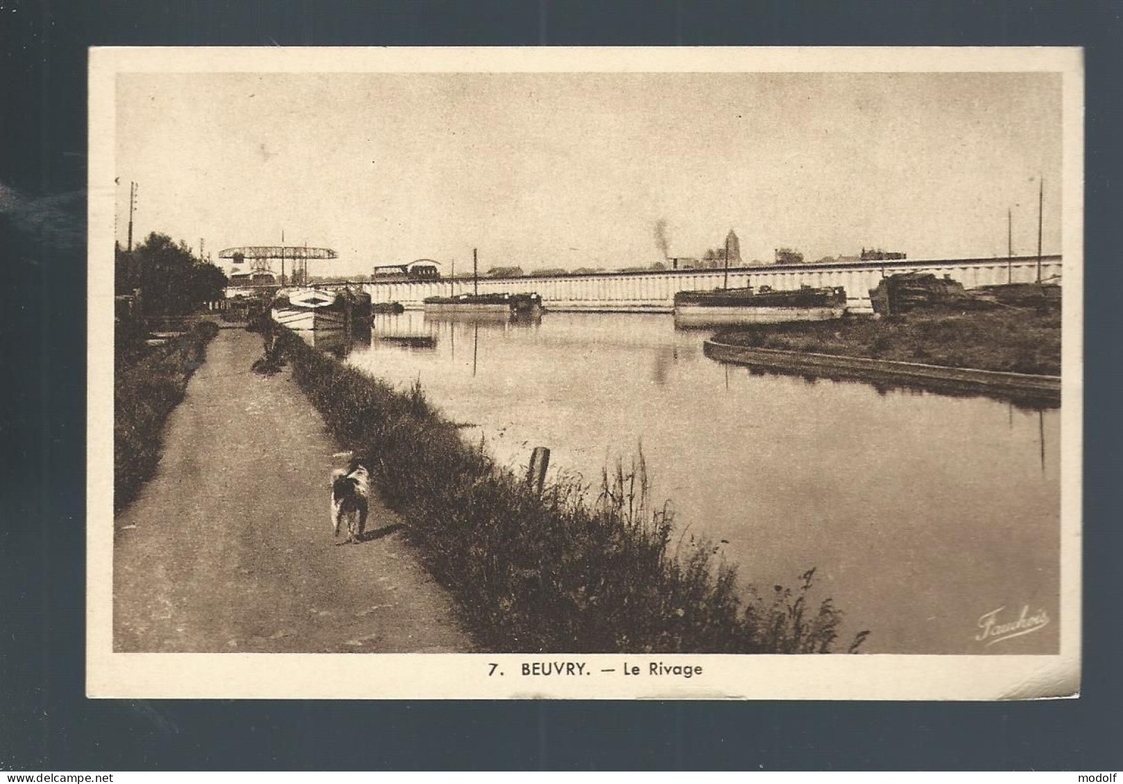 CPA - 62 - Beuvry - Le Rivage - Péniches - Photo Fauchois - NC - Beuvry