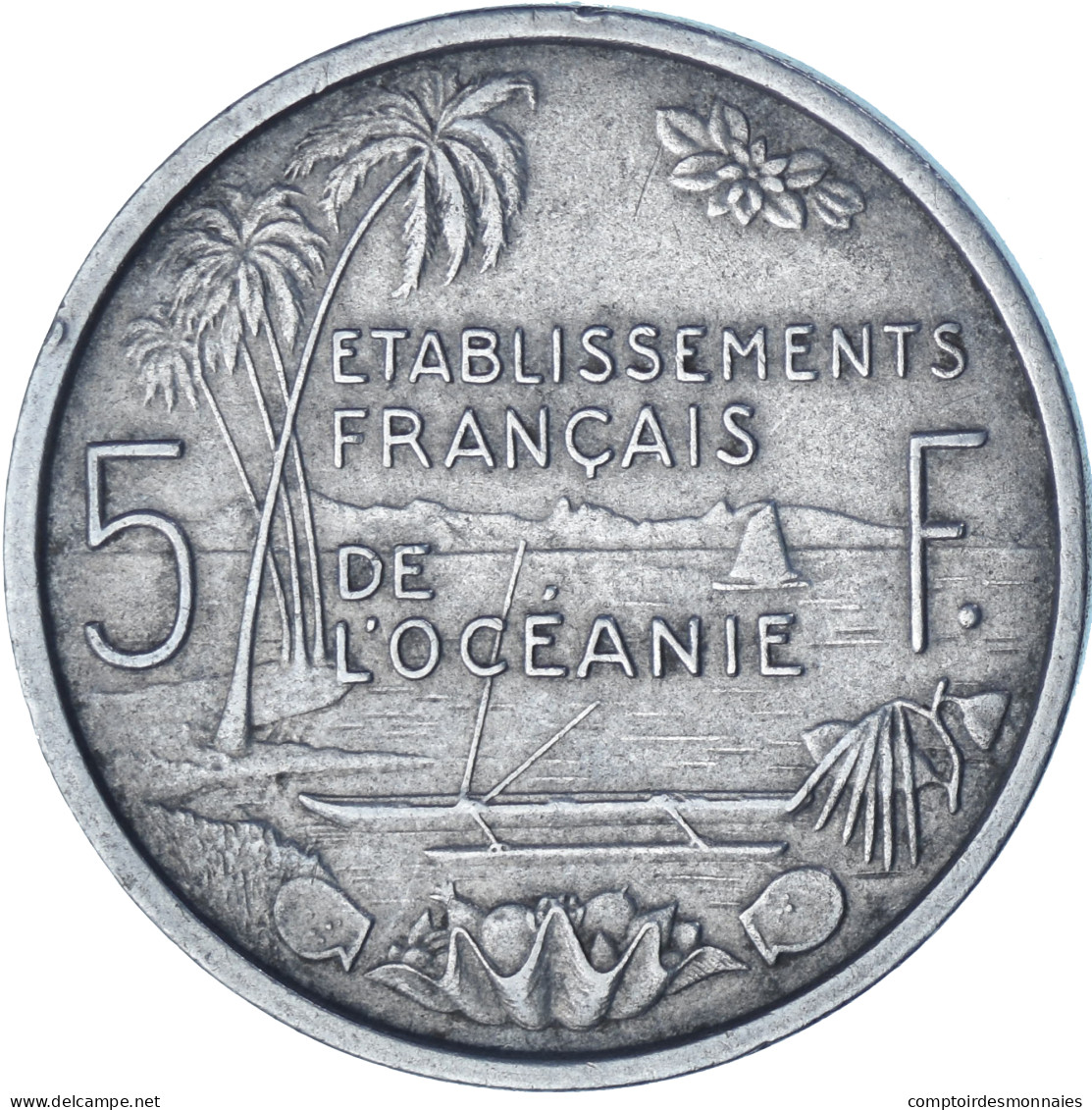 Monnaie, Polynésie Française, 5 Francs, 1952, Paris, TTB+, Aluminium, KM:4 - Andere & Zonder Classificatie