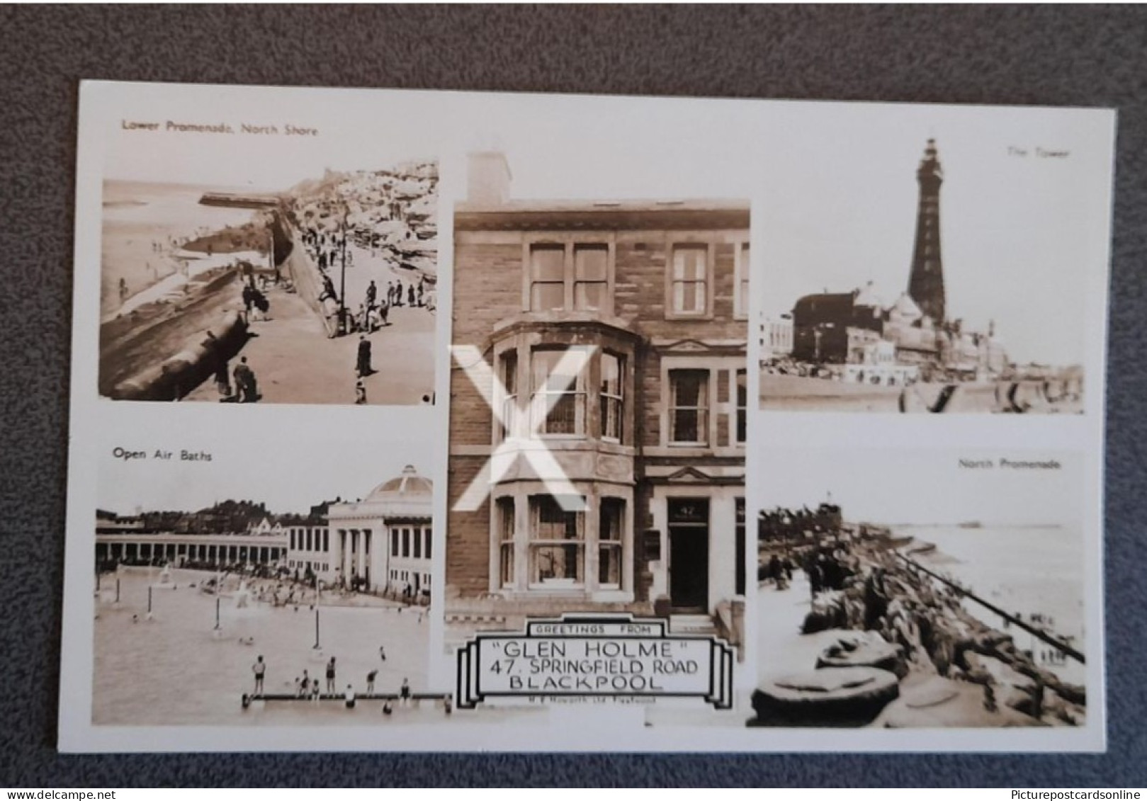 GLEN HOLME HOTEL 47 SPRINGFIELD ROAD BLACKPOOL OLD R/P POSTCARD LANCASHIRE ARROW SERIES - Blackpool