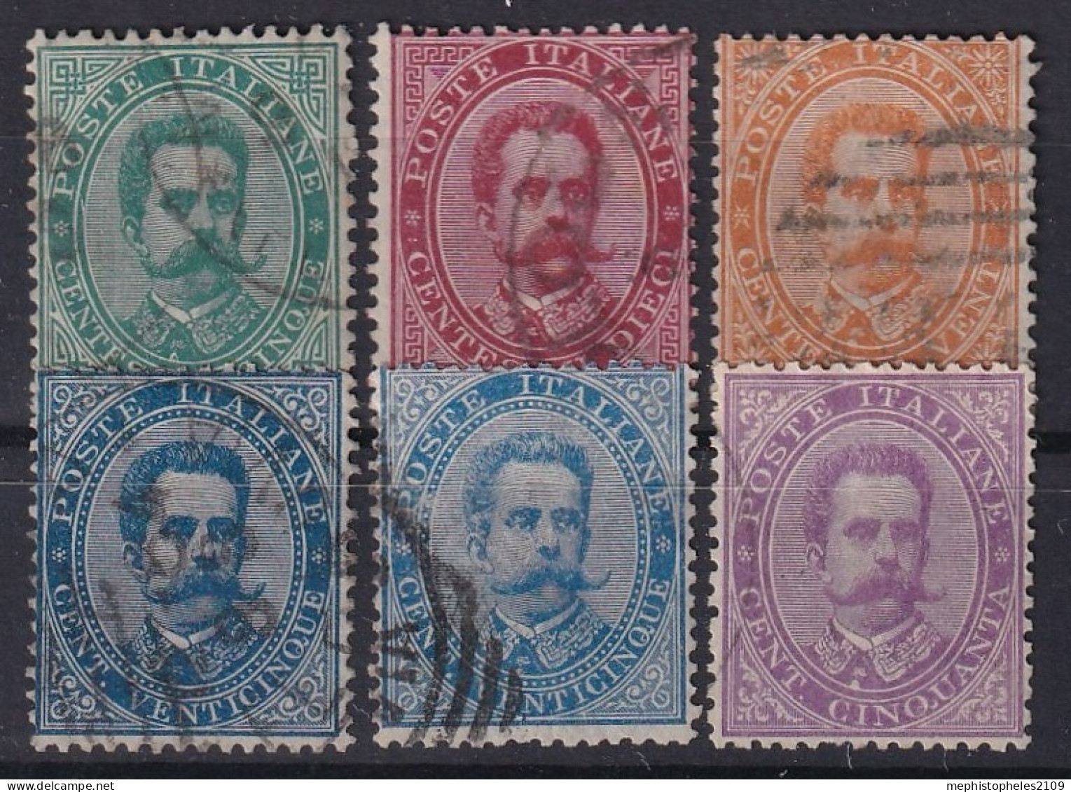 ITALY / ITALIA 1879 - Canceled - Sc# 45-48, 48, 50 - Afgestempeld