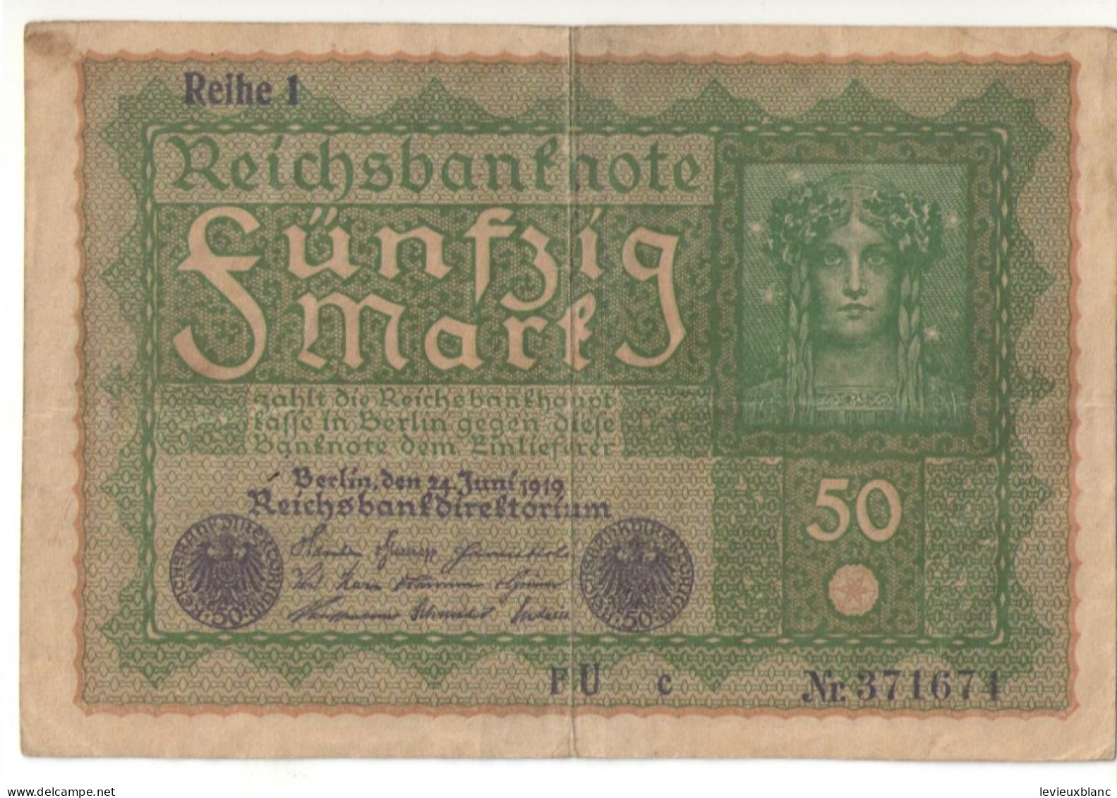 Allemagne/Billet De Banque Ancien/Allemagne/Reichsbanknote/Funfzig Mark/50 Mark/Berlin/Juni 1919      BILL260 - 50 Mark