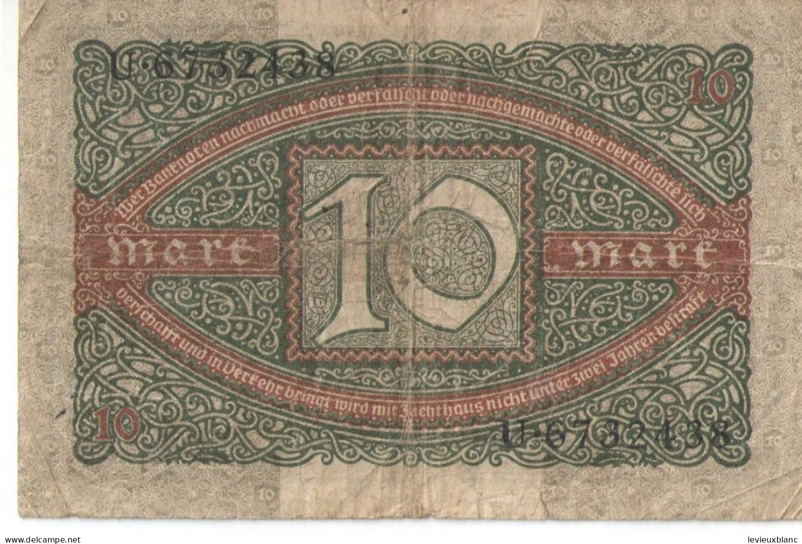 Allemagne/Billet De Banque Ancien/Allemagne/Reichsbanknote/Zehn Mark/10 000 Mark/Berlin/6 Februar  1920    BILL256 - 10 Mark