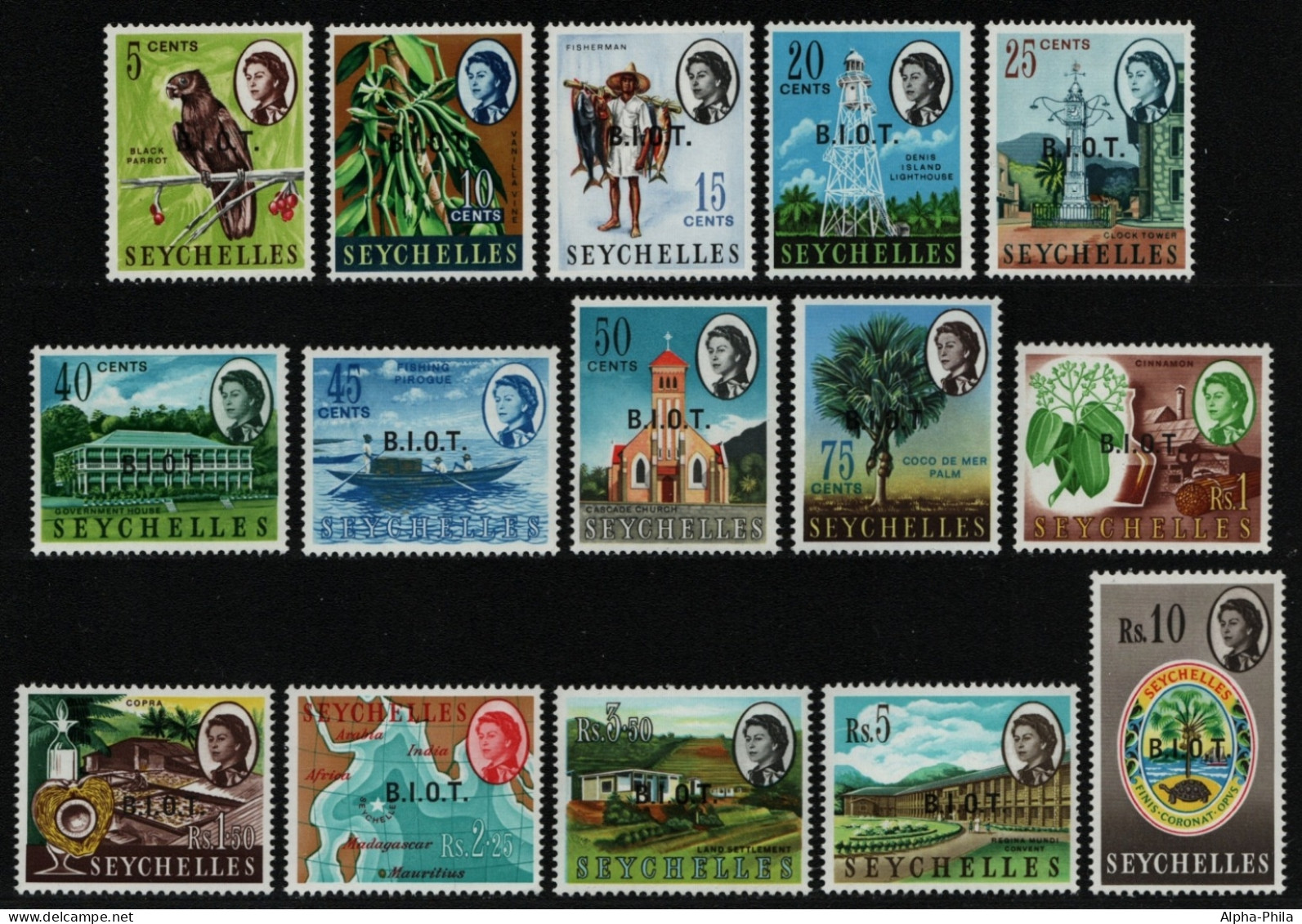 BIOT 1968 - Mi-Nr. 1-15 ** - MNH - Freimarken / Definitives (III) - Britisches Territorium Im Indischen Ozean