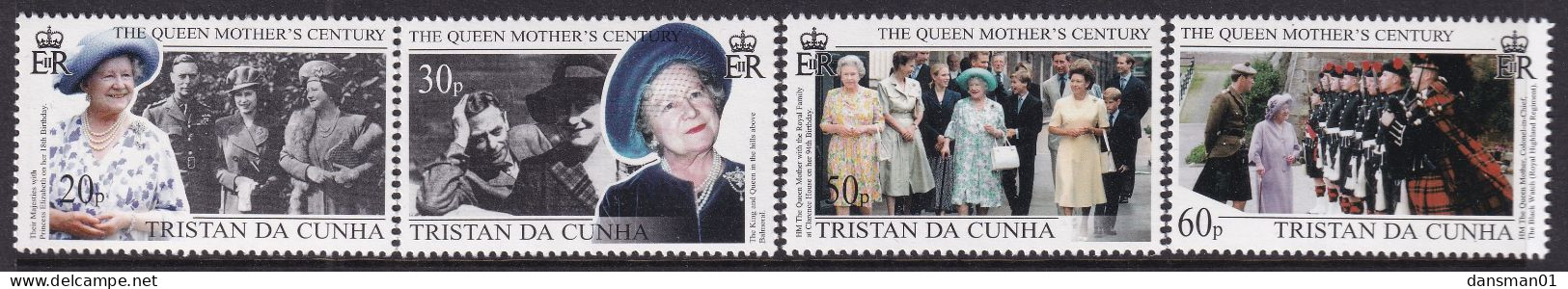 Tristan Da Cunha 1999 Queen Mother Sc 638-41 Mint Never Hinged - Tristan Da Cunha