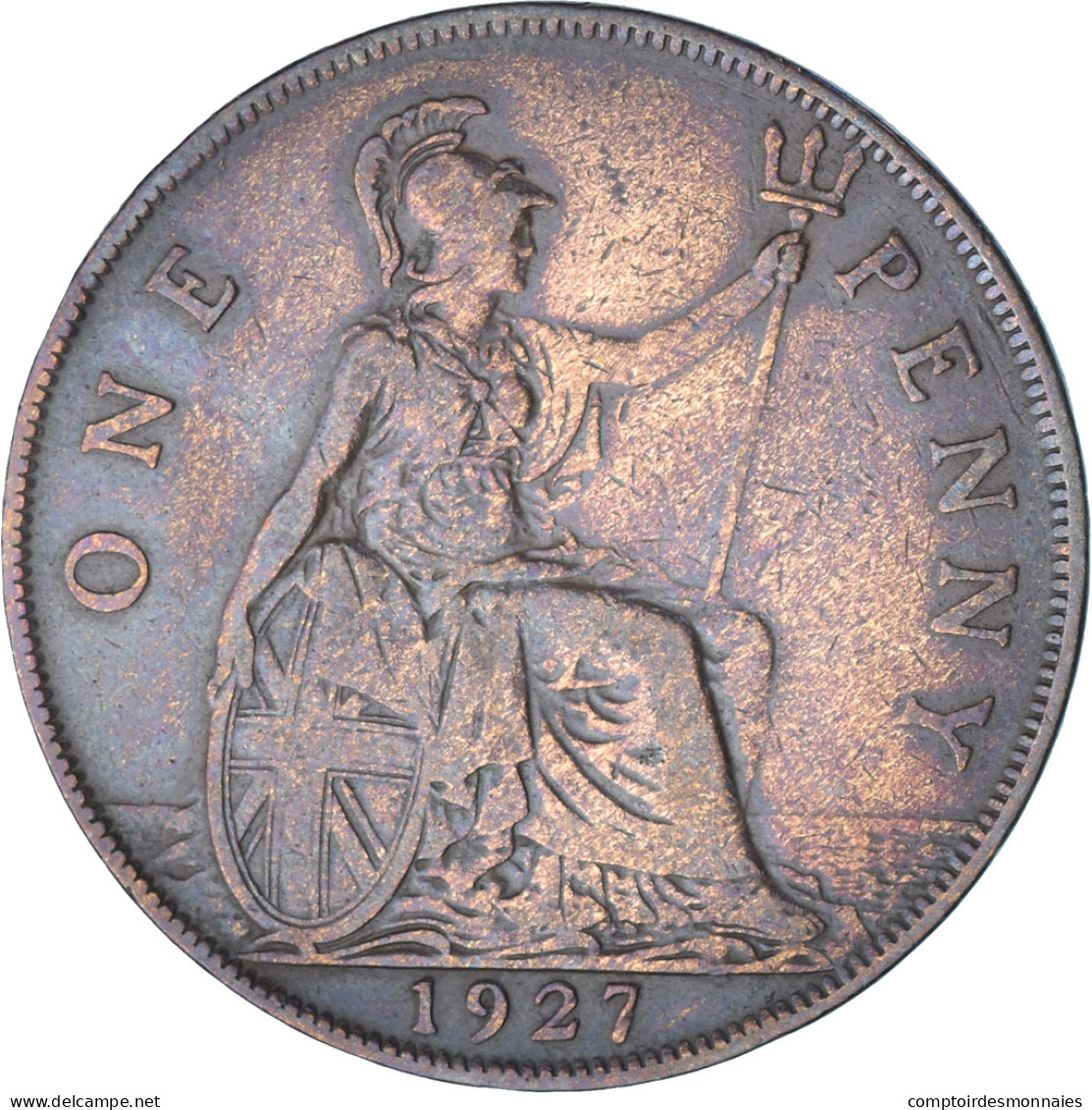 Monnaie, Grande-Bretagne, George V, Penny, 1927, TTB, Bronze, KM:826 - D. 1 Penny