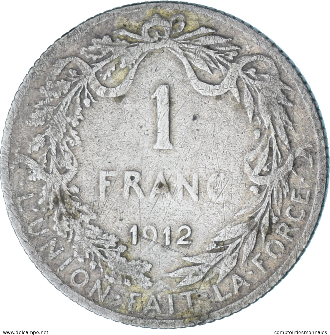 Monnaie, Belgique, Albert I, Franc, 1912, Royal Belgium Mint, TB+, Argent, KM:72 - 1 Franc