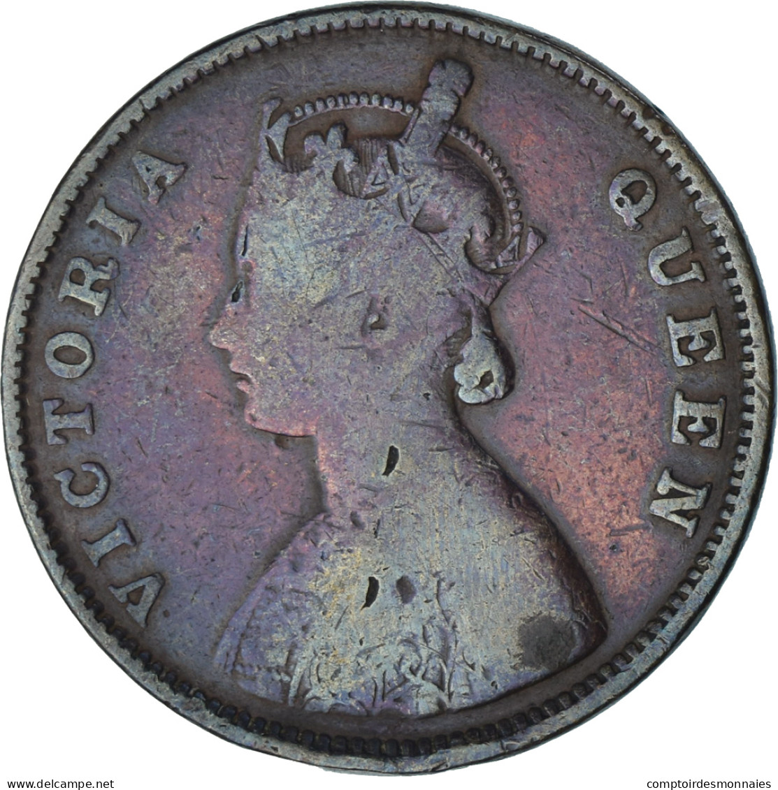 Monnaie, Inde Britannique, Victoria, 1/2 Anna, 1862, TB, Cuivre, KM:468 - Inde
