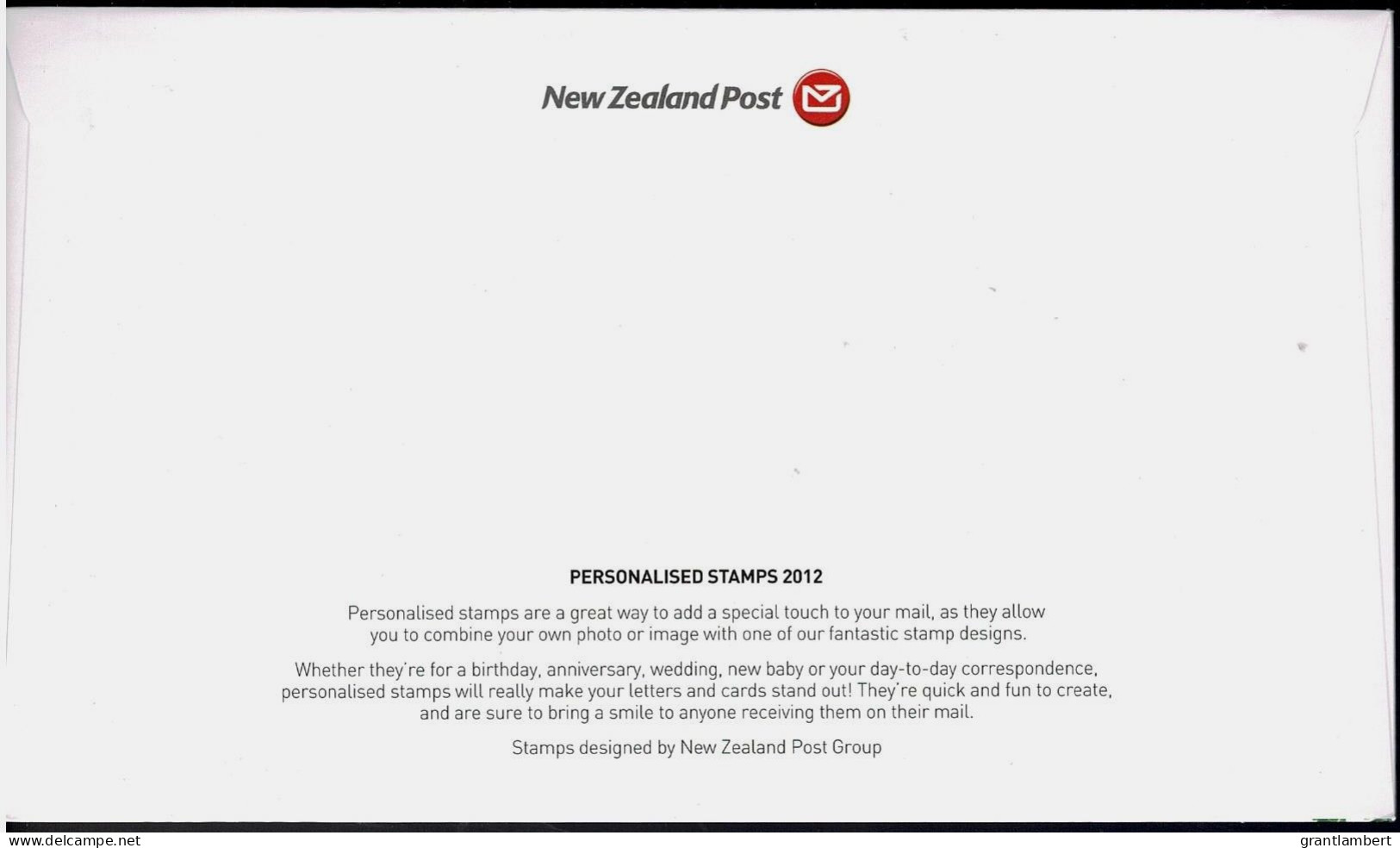 New Zealand 2012 Personalised Stamps Sheetlet FDC - FDC