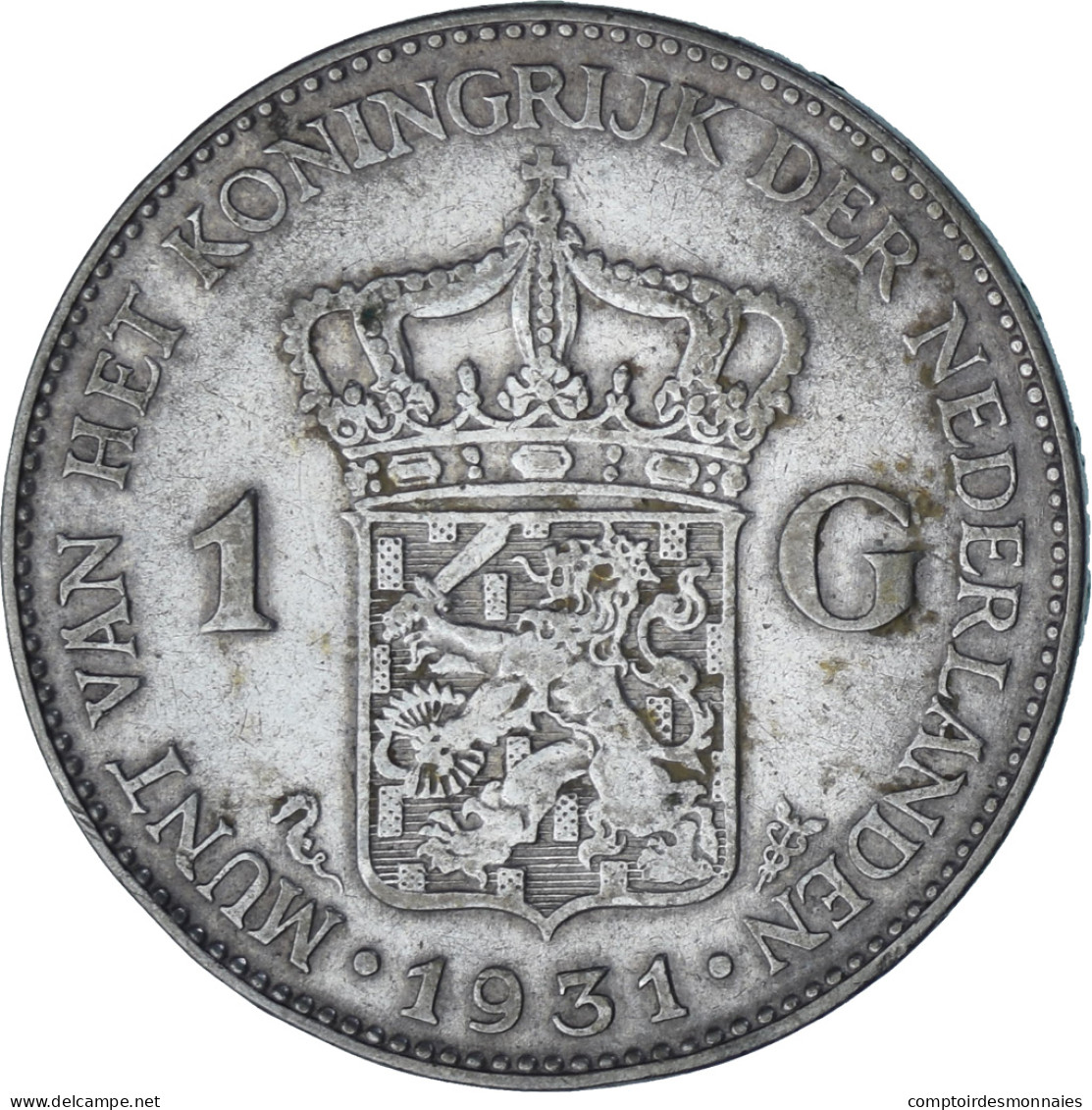 Monnaie, Pays-Bas, Wilhelmina I, Gulden, 1931, TTB+, Argent, KM:161.1 - 1 Florín Holandés (Gulden)