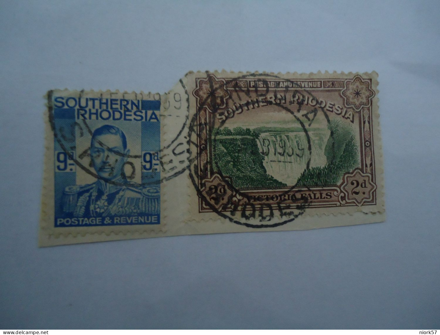 SOUTHERN RHODESIA USED  STAMPS  FALLS WITH   POSTMARK MANDURA  RHODES 1939 - Southern Rhodesia (...-1964)