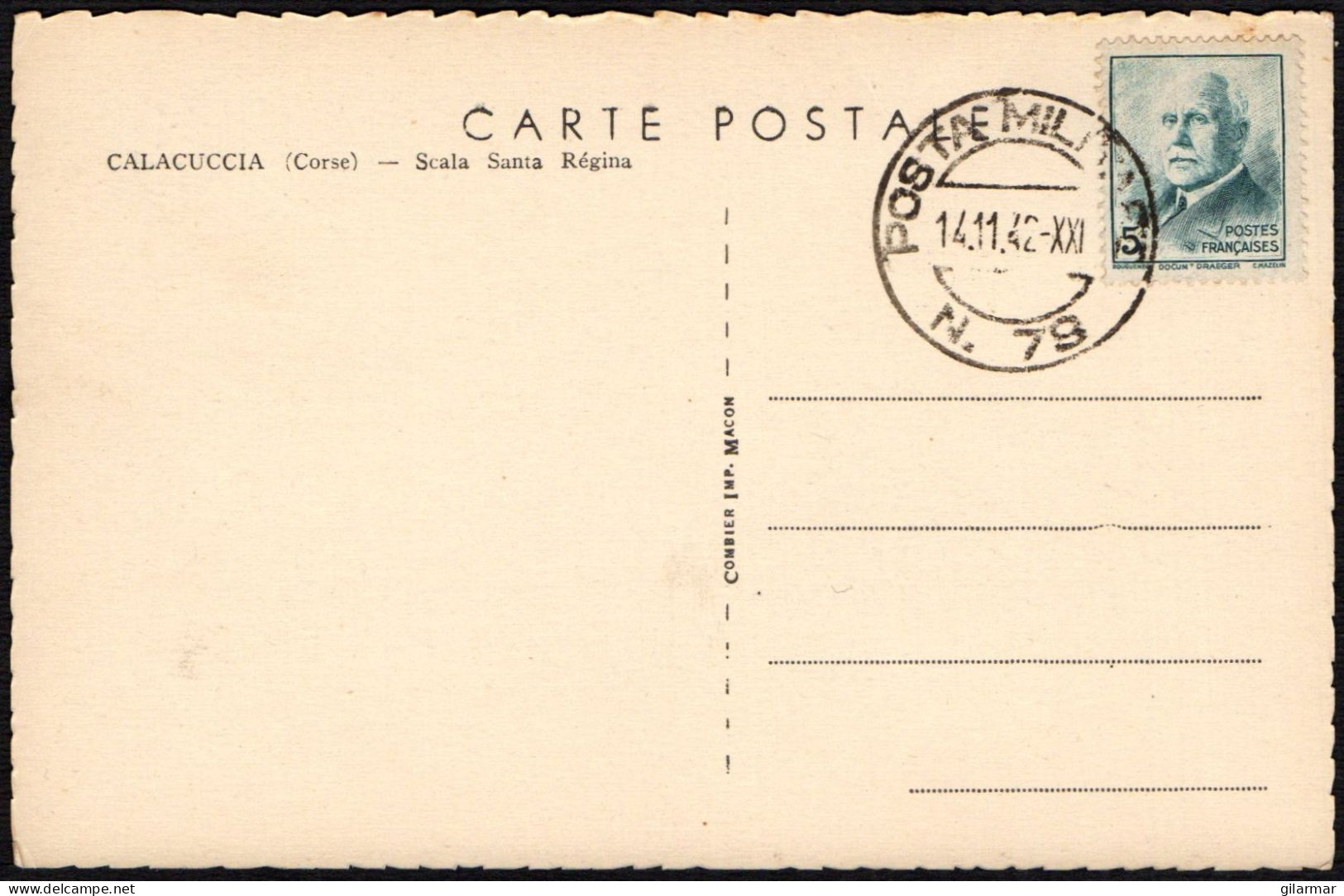 ITALIA 1942 - POSTA MILITARE N. 79 - FRANCE - CALACUCCIA (CORSE) - SCALA SANTA REGINA - M - Other & Unclassified