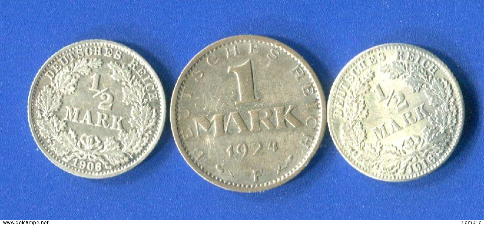 Mark  1924 F + 1/2  Mark  1916 D +1/2  Mark  1906 G - Sonstige & Ohne Zuordnung