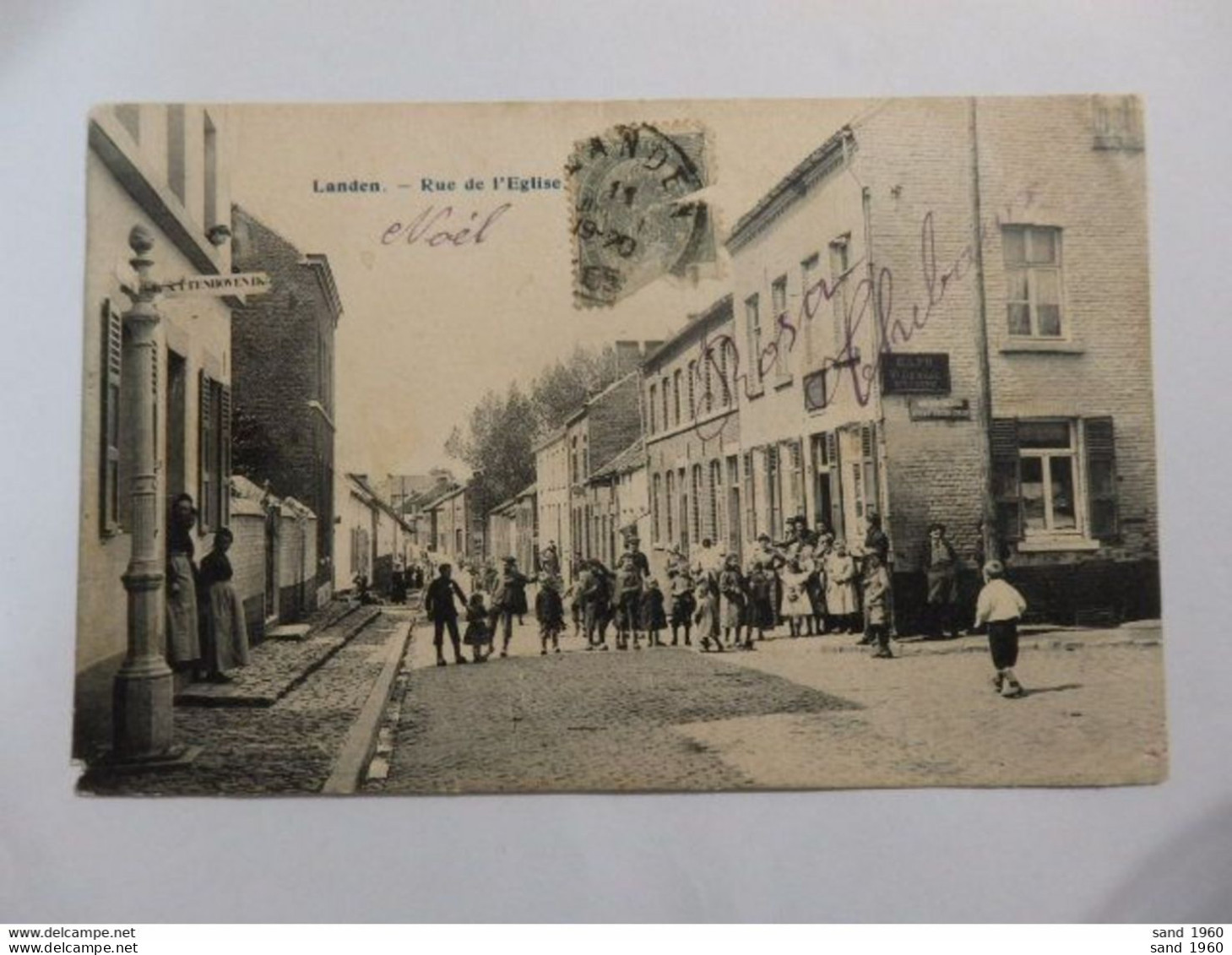 Landen - Rue De L'Eglise - Café Dewael - Animé - Circulé - 2 Scans. - Landen