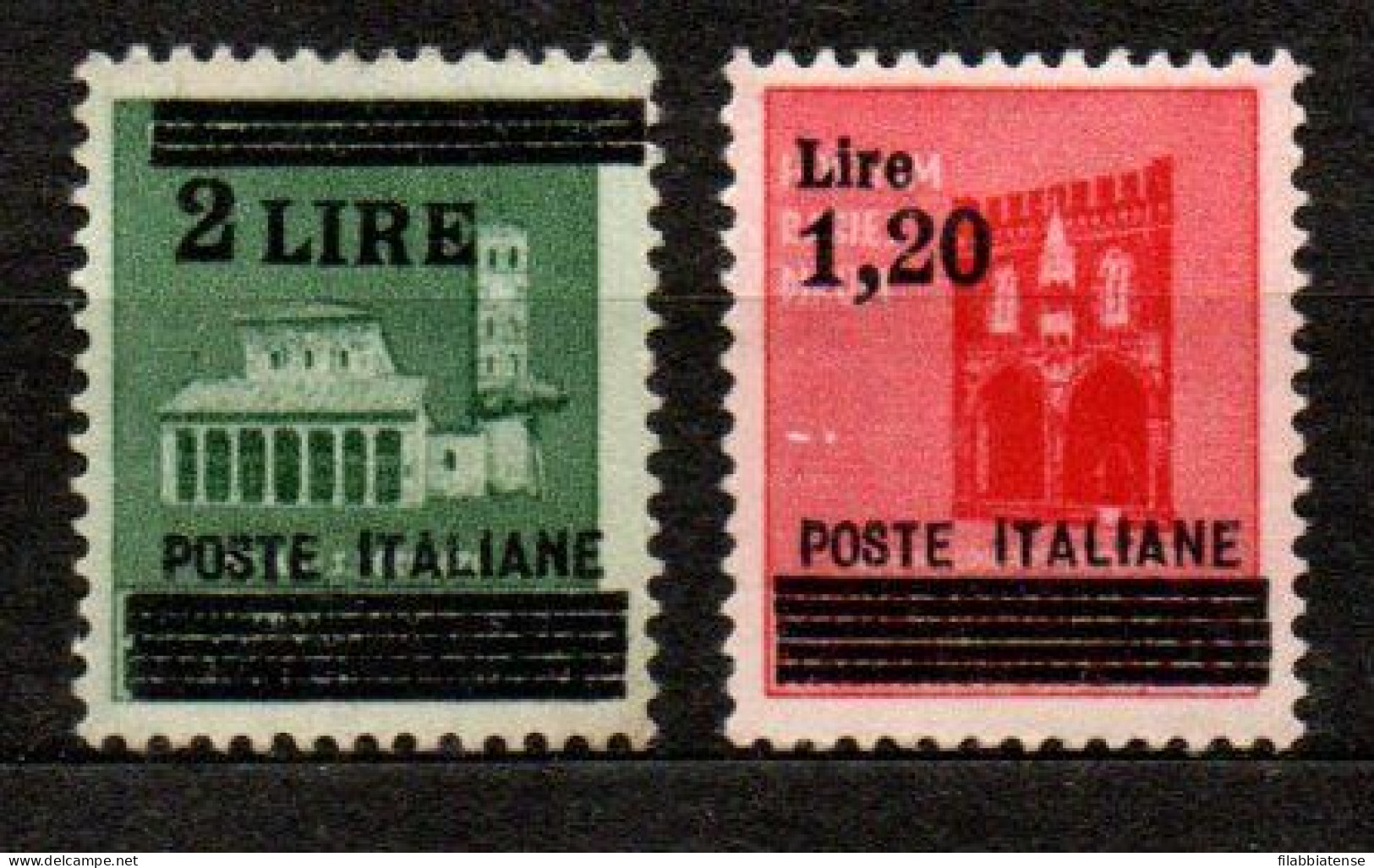 1945 - Italia - Luogotenenza  524/25 Monumenti Soprastampati    ------ - Neufs
