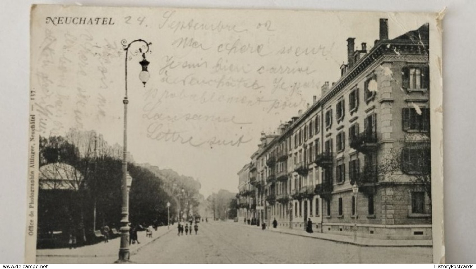 Neuchatel , Neuenburg NE, Strassenansicht, Schweiz, 1902 - Neuchâtel