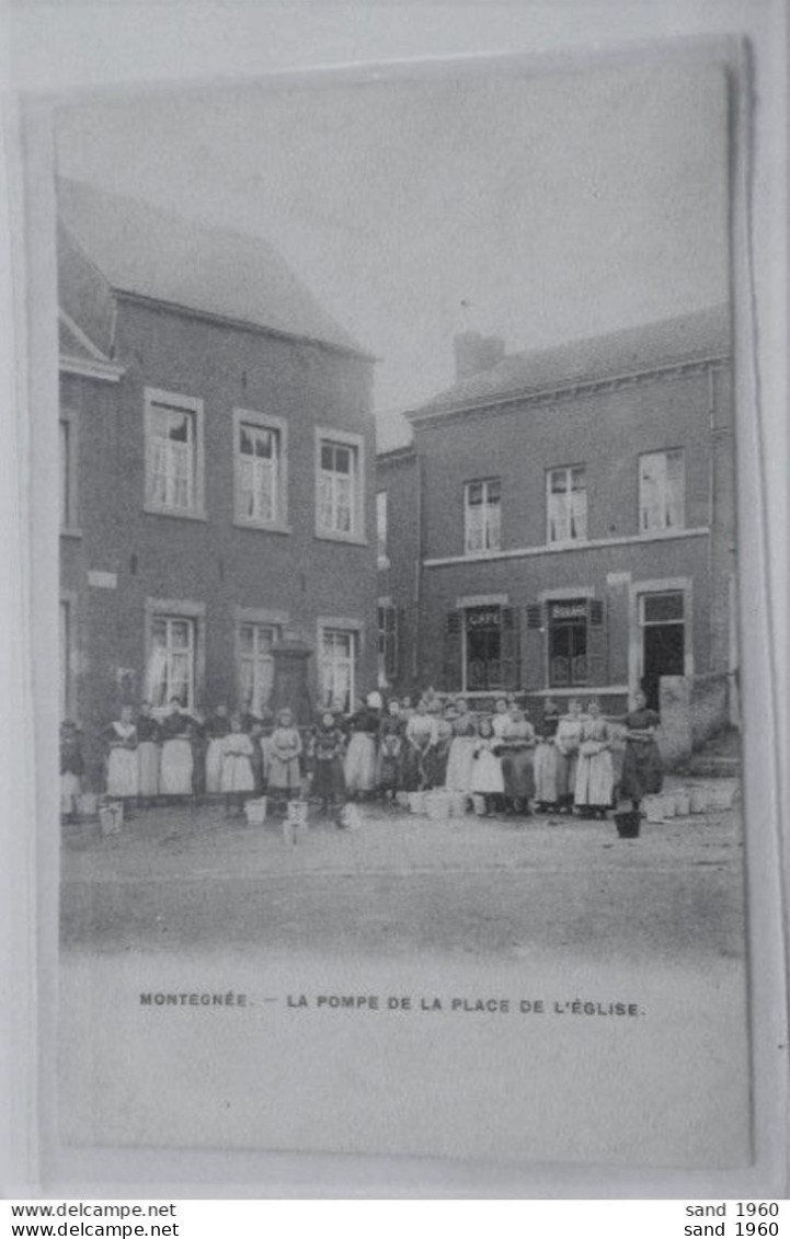 Montegnée - La Pompe De La Place De L'Eglise - Café Billard - Circulé - 2 Scans. - Saint-Nicolas