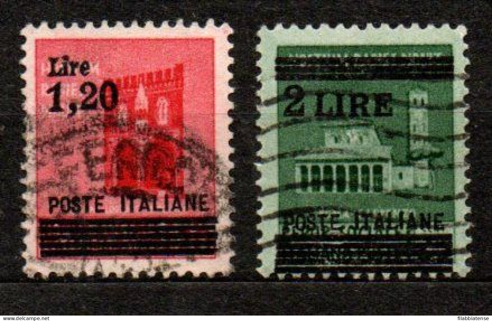 1945 - Italia - Luogotenenza  524/25 Monumenti Soprastampati    ------ - Gebraucht