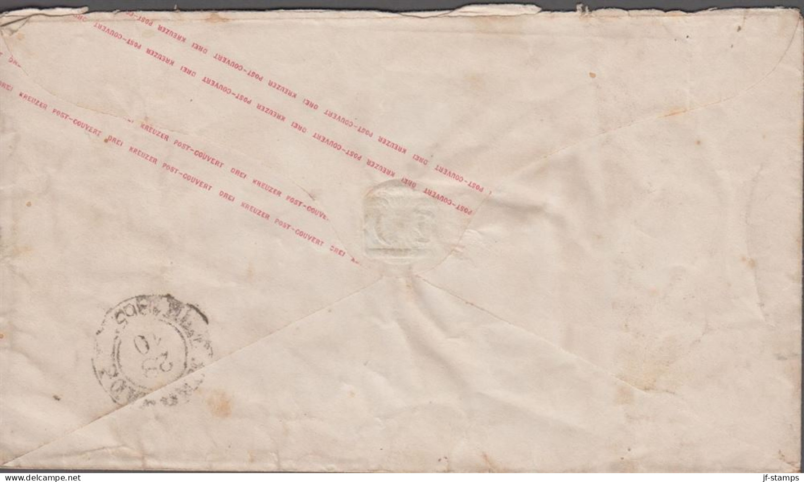 1865. THURN UND TAXIS. 3 DREI KREUZER Envelope Cancelled SONNEBERG 28 10 + Nummeral Cancel 305 ?.  - JF539948 - Lettres & Documents